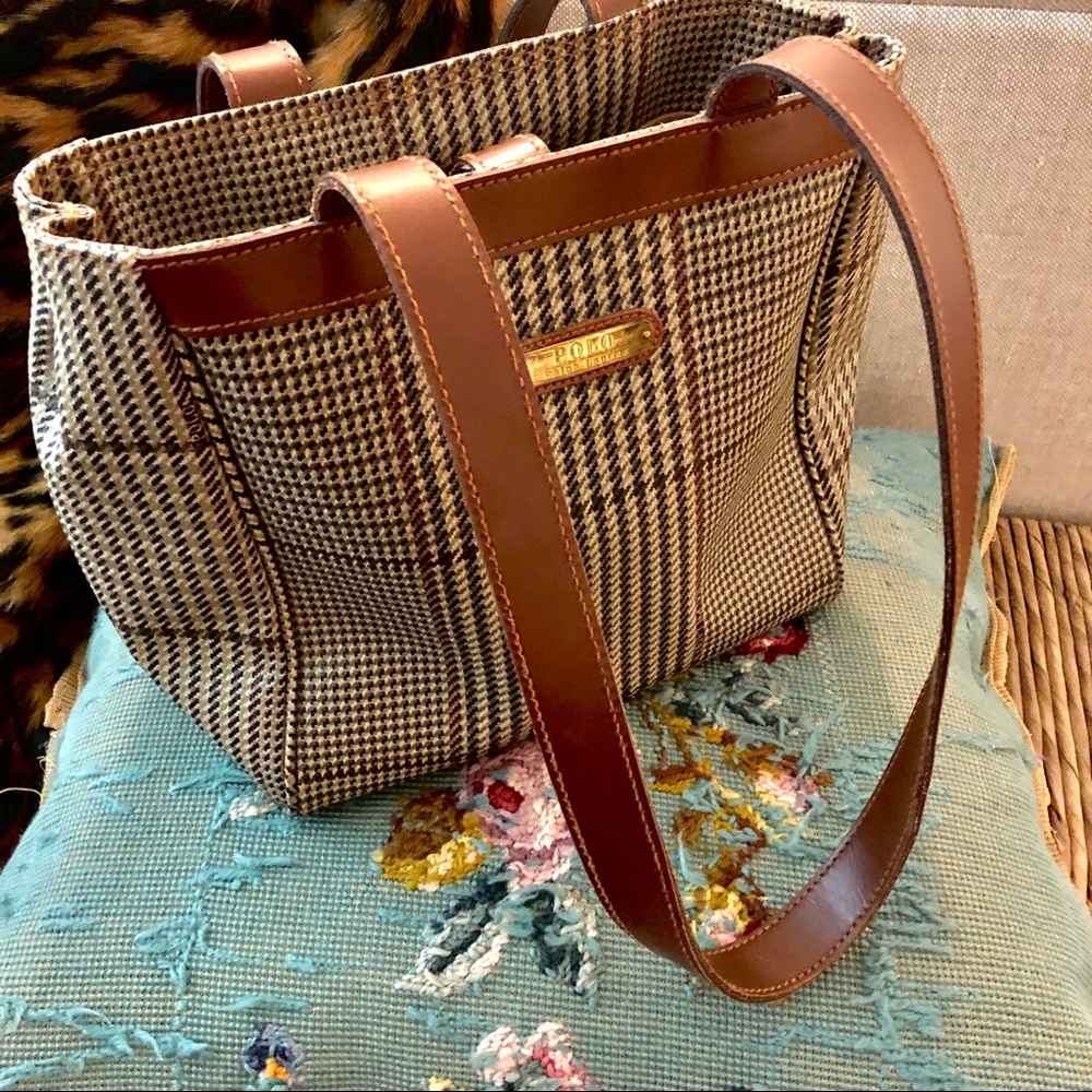 Polo Ralph Lauren Vintage Plaid Tote Bag